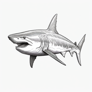 Realistic Megalodon Coloring Pages 4