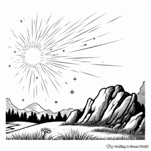 Realistic Meteor Shower Coloring Sheets 4