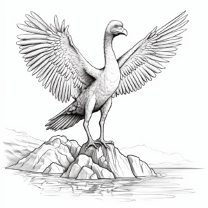 Realistic Microraptor Fossil Replica Coloring Pages 2