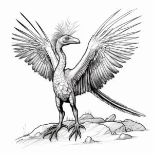 Realistic Microraptor Fossil Replica Coloring Pages 3