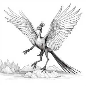 Realistic Microraptor Fossil Replica Coloring Pages 4