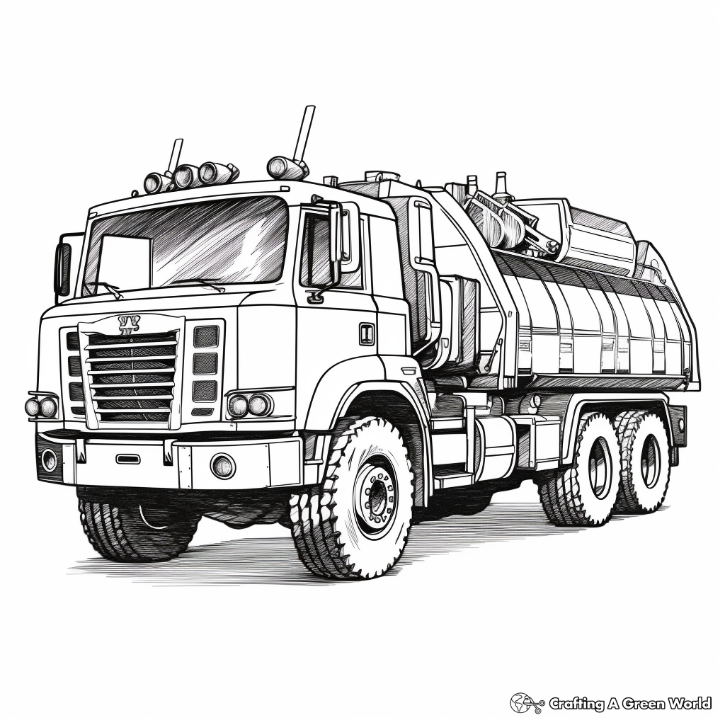 Realistic Modern Fire Truck Coloring Sheets 4