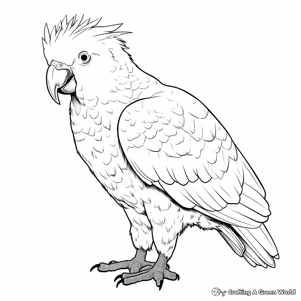 Realistic Moluccan Cockatoo Coloring Pages 2
