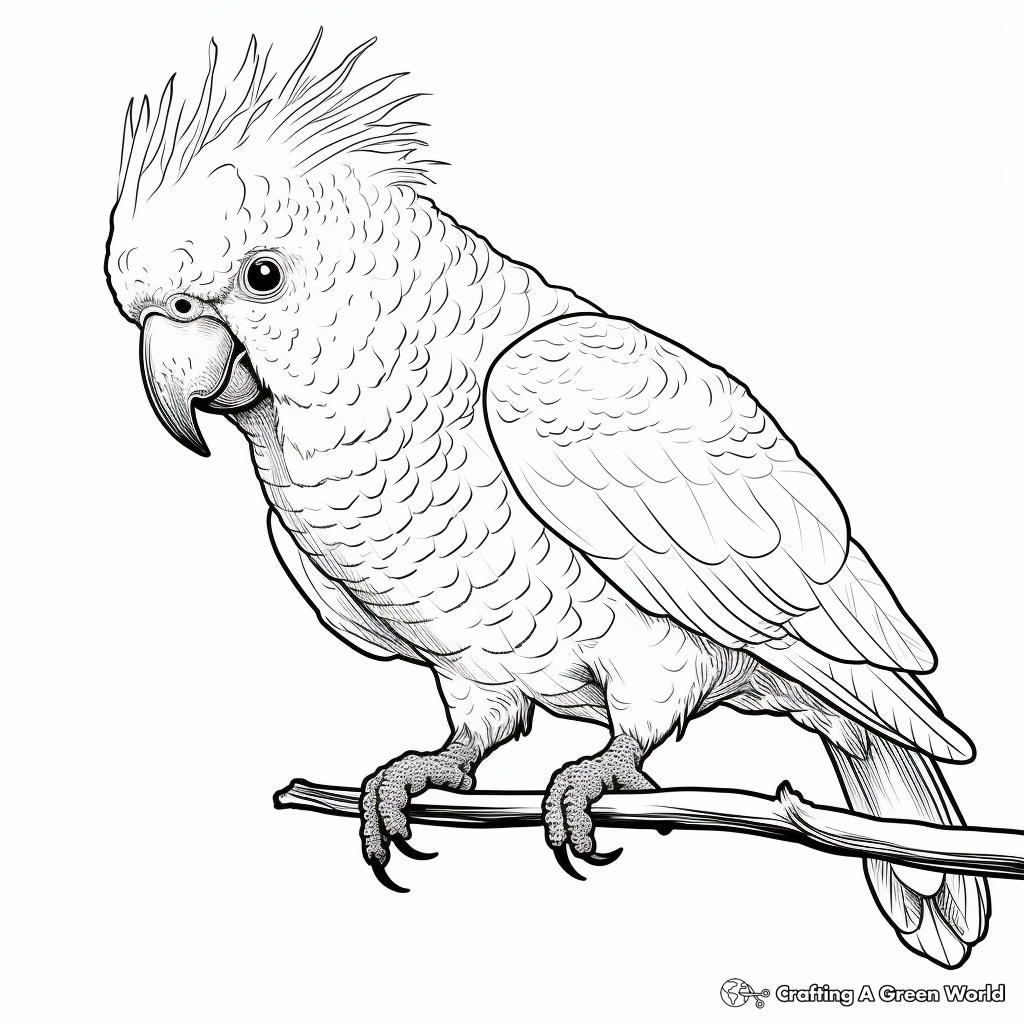 Realistic Moluccan Cockatoo Coloring Pages 3