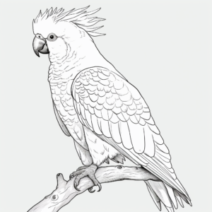Realistic Moluccan Cockatoo Coloring Pages 4