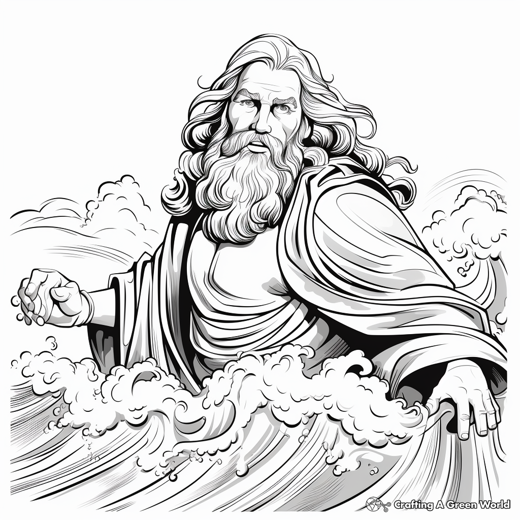 Realistic Moses Parting the Red Sea Coloring Pages 3
