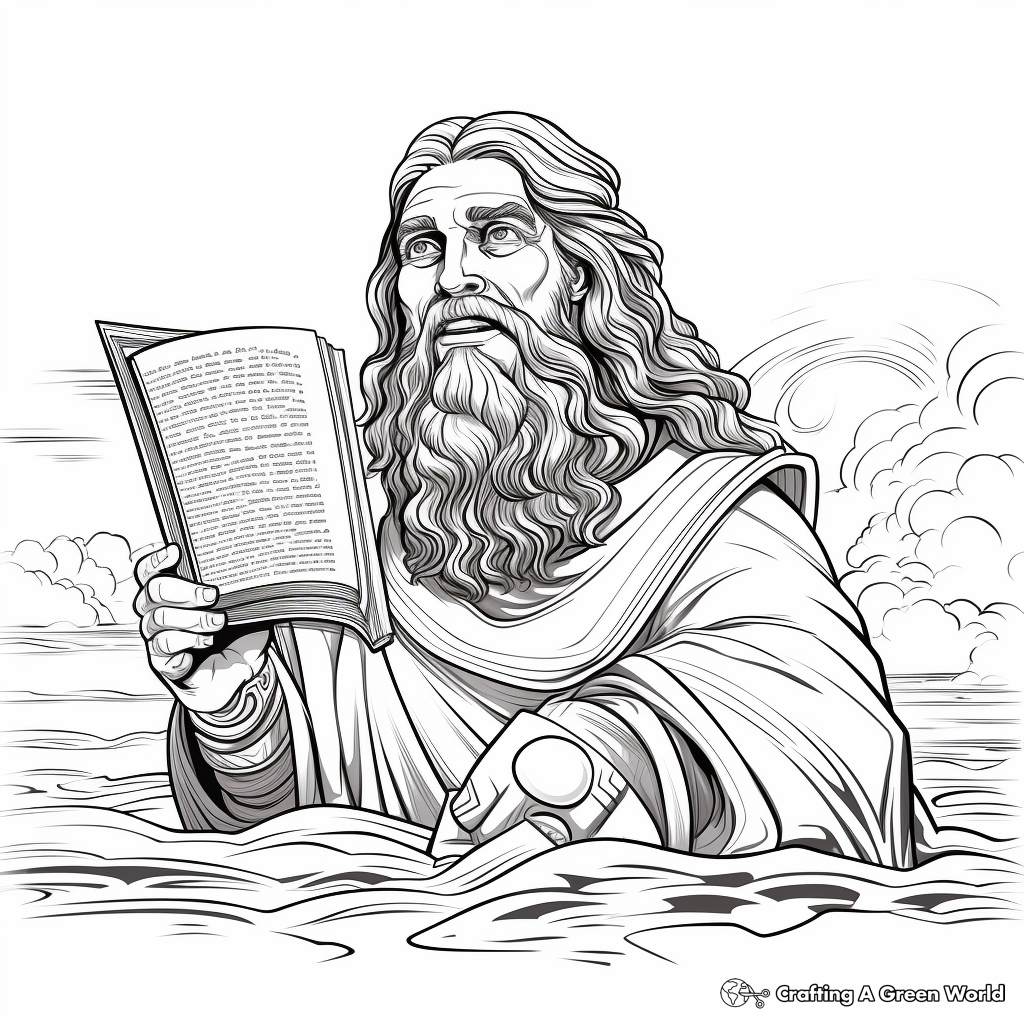 Realistic Moses Parting the Red Sea Coloring Pages 4