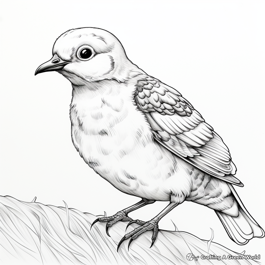 Realistic Mourning Dove Coloring Sheets 1