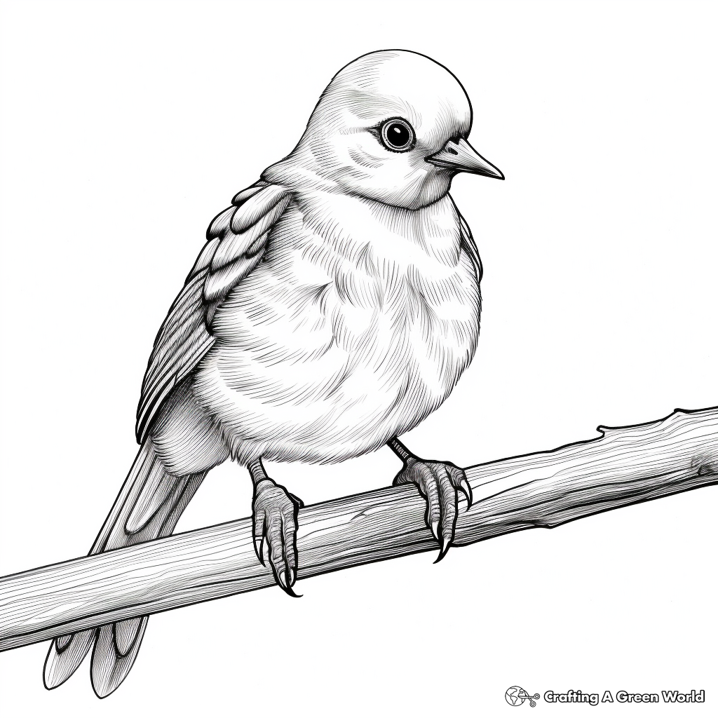Realistic Mourning Dove Coloring Sheets 2