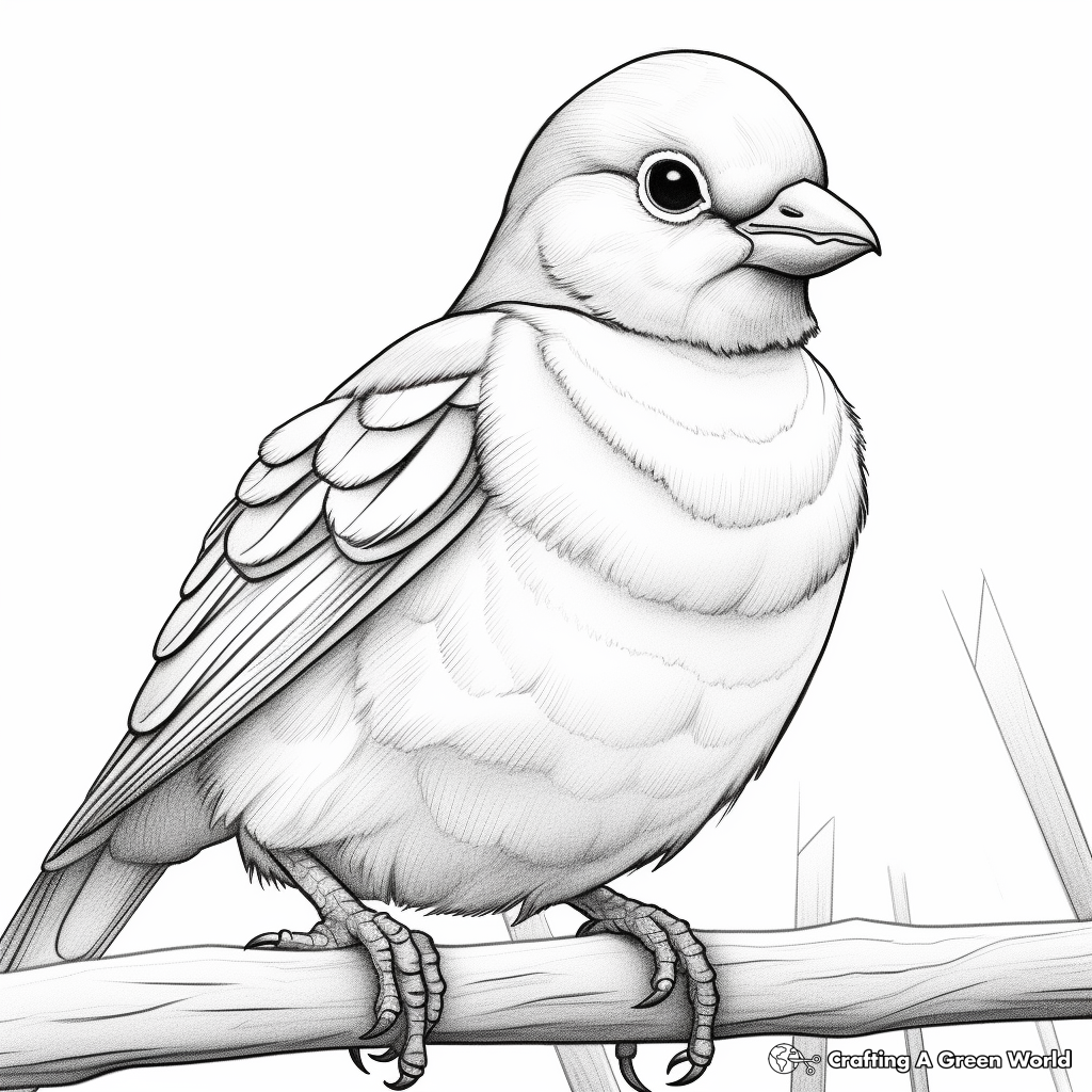 Realistic Mourning Dove Coloring Sheets 3