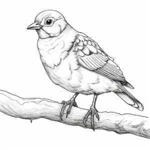 Realistic Mourning Dove Coloring Sheets 4