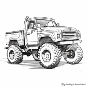 Realistic Mud Truck Coloring Pages for Adults 3
