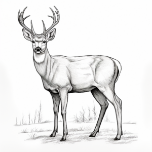Realistic Mule Deer Buck Coloring Sheets 2