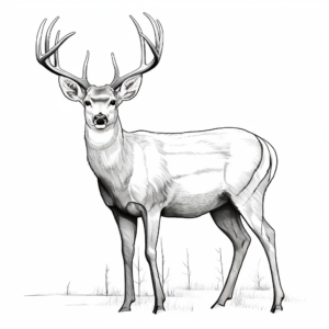 Realistic Mule Deer Buck Coloring Sheets 3