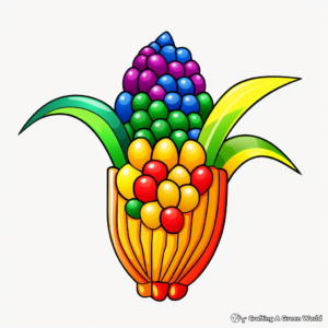 Realistic Multi-Colored Corn Coloring Sheets 1
