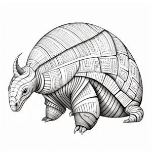 Realistic Nine-banded Armadillo Coloring Pages 3