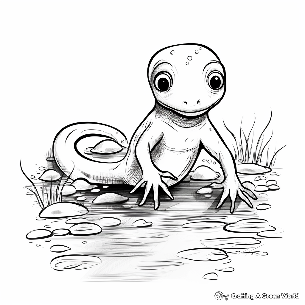 Realistic Northern Slimy Salamander Coloring Pages 4