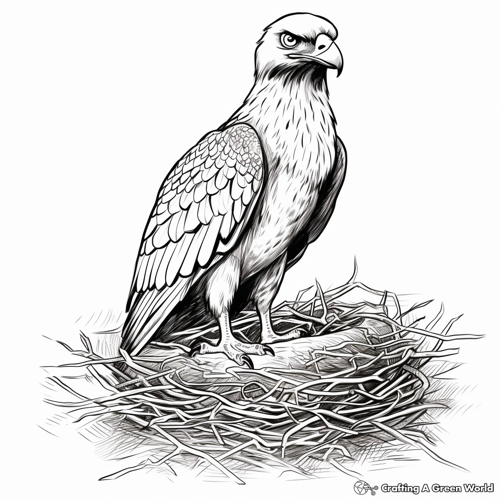 Realistic Osprey Nest Coloring Pages 1