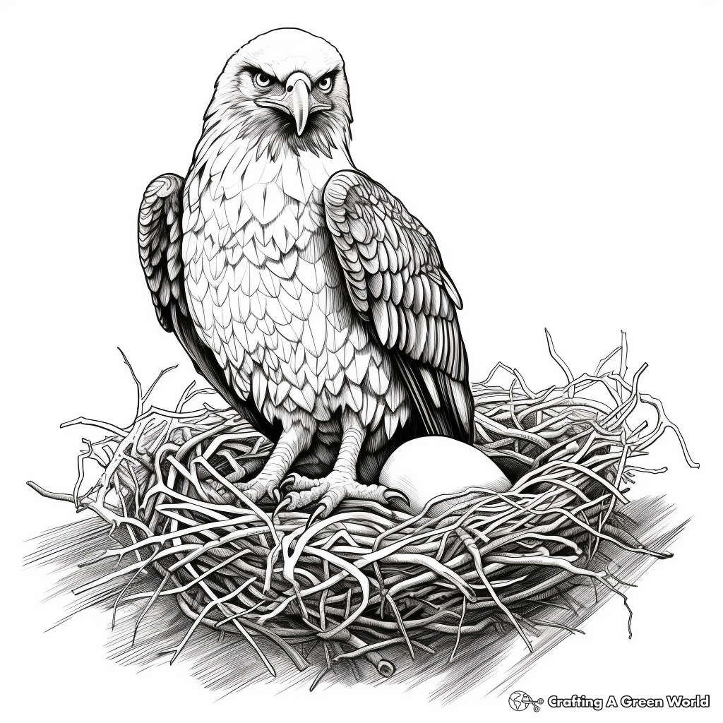Realistic Osprey Nest Coloring Pages 2