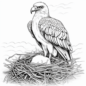 Realistic Osprey Nest Coloring Pages 3