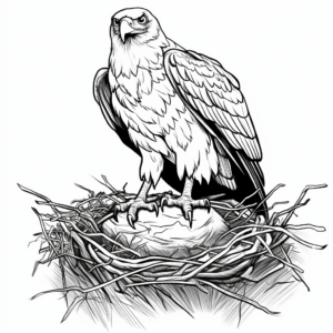 Realistic Osprey Nest Coloring Pages 4