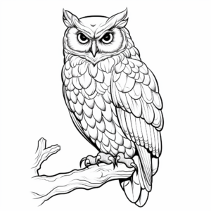 Realistic Owl Coloring Pages 3