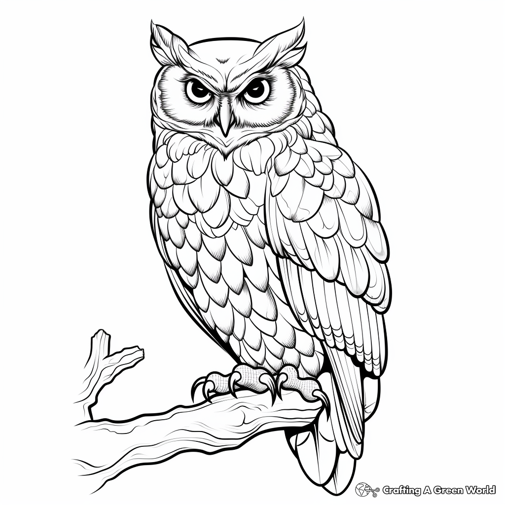 Realistic Owl Coloring Pages 3