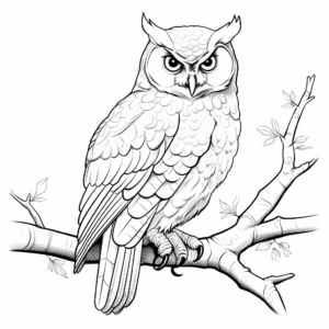 Realistic Owl Coloring Pages 4