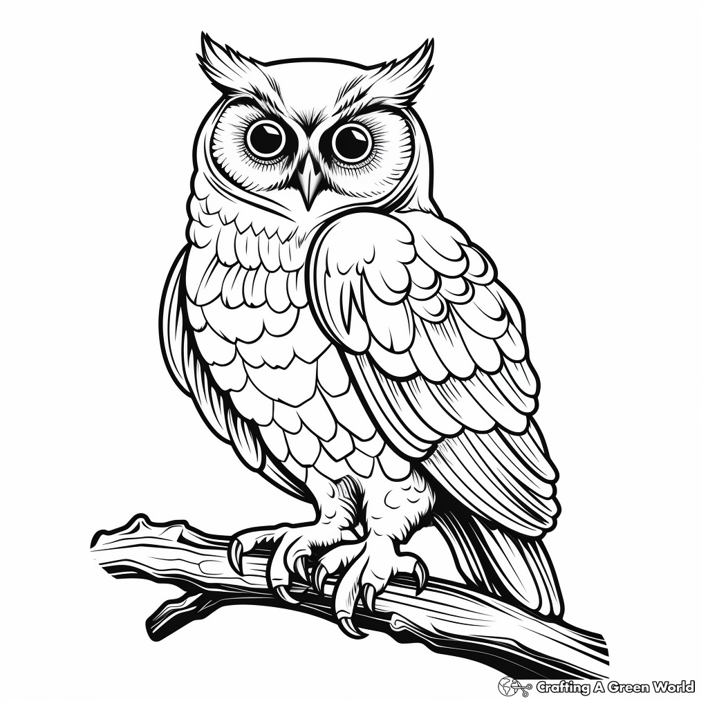 Realistic Owl Coloring Pages for Night Owls 1
