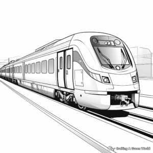 Realistic Passenger Train Coloring Sheets 1