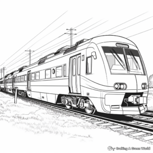 Realistic Passenger Train Coloring Sheets 2