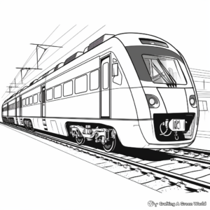 Realistic Passenger Train Coloring Sheets 4