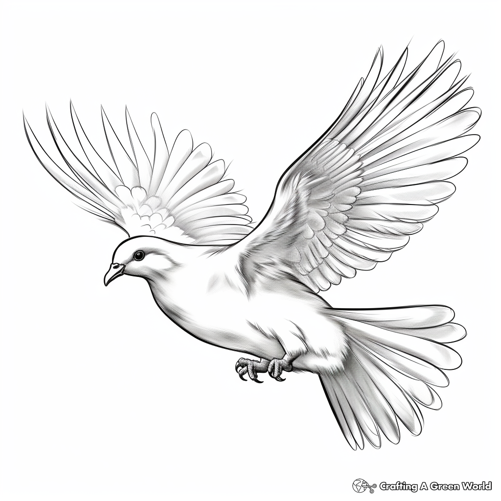 Realistic Peace Dove Coloring Sheets 2