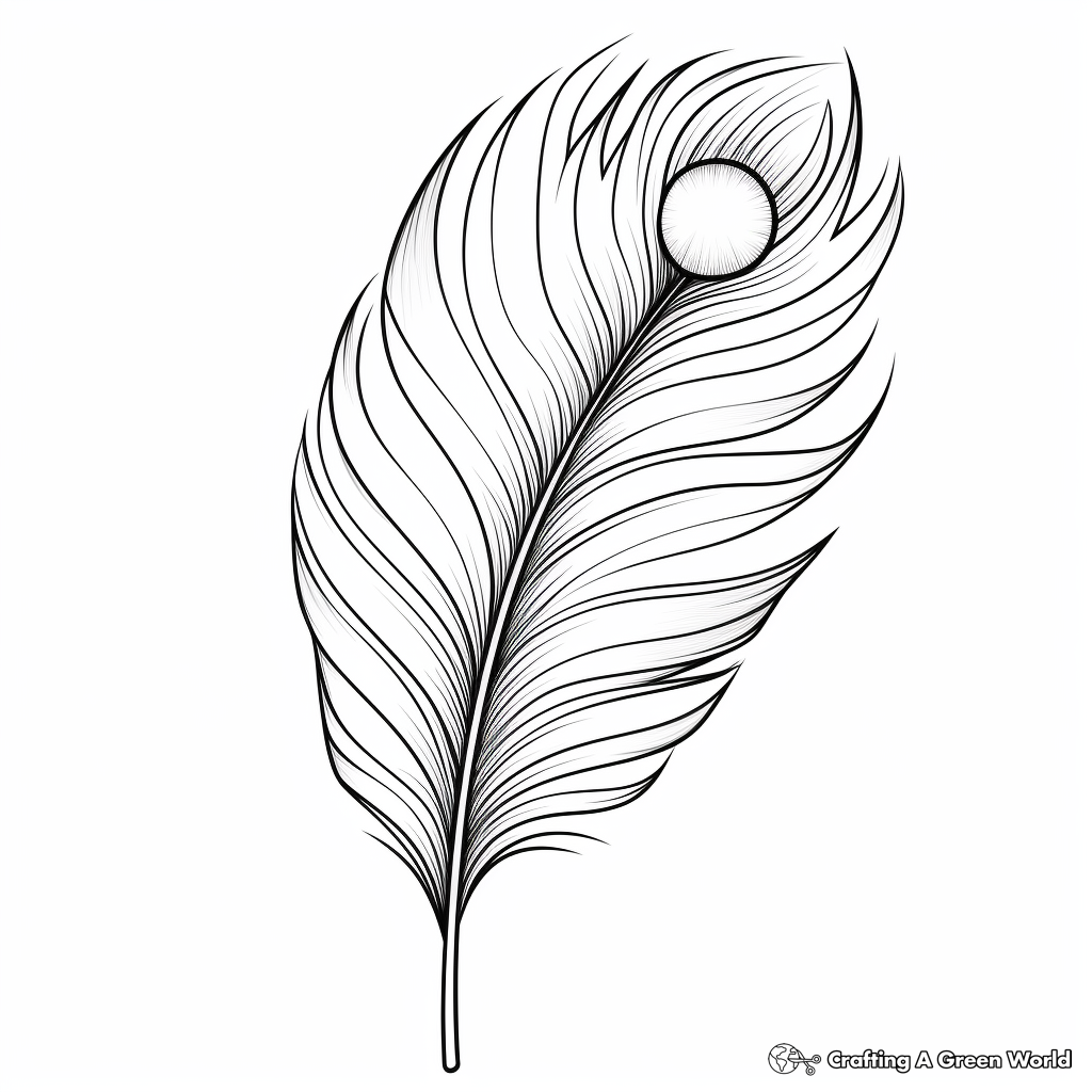 Realistic Peacock Feather Coloring Pages 3