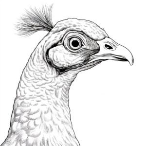 Realistic Peacock Portrait Coloring Pages 4