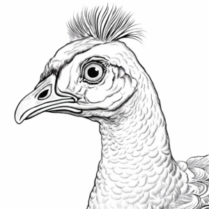 Realistic Peacock Portrayal Coloring Pages 3
