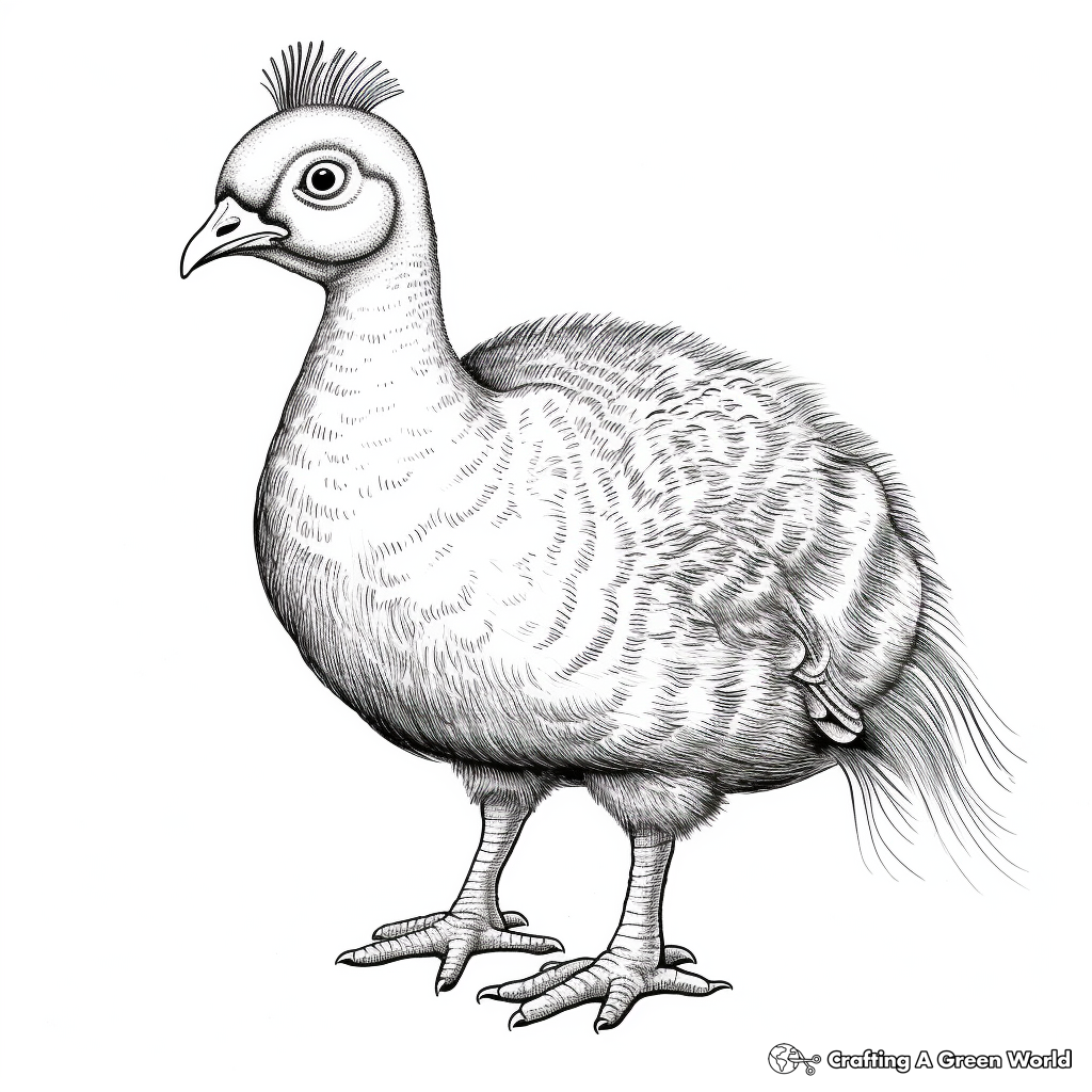 Realistic Peacock Portrayal Coloring Pages 4