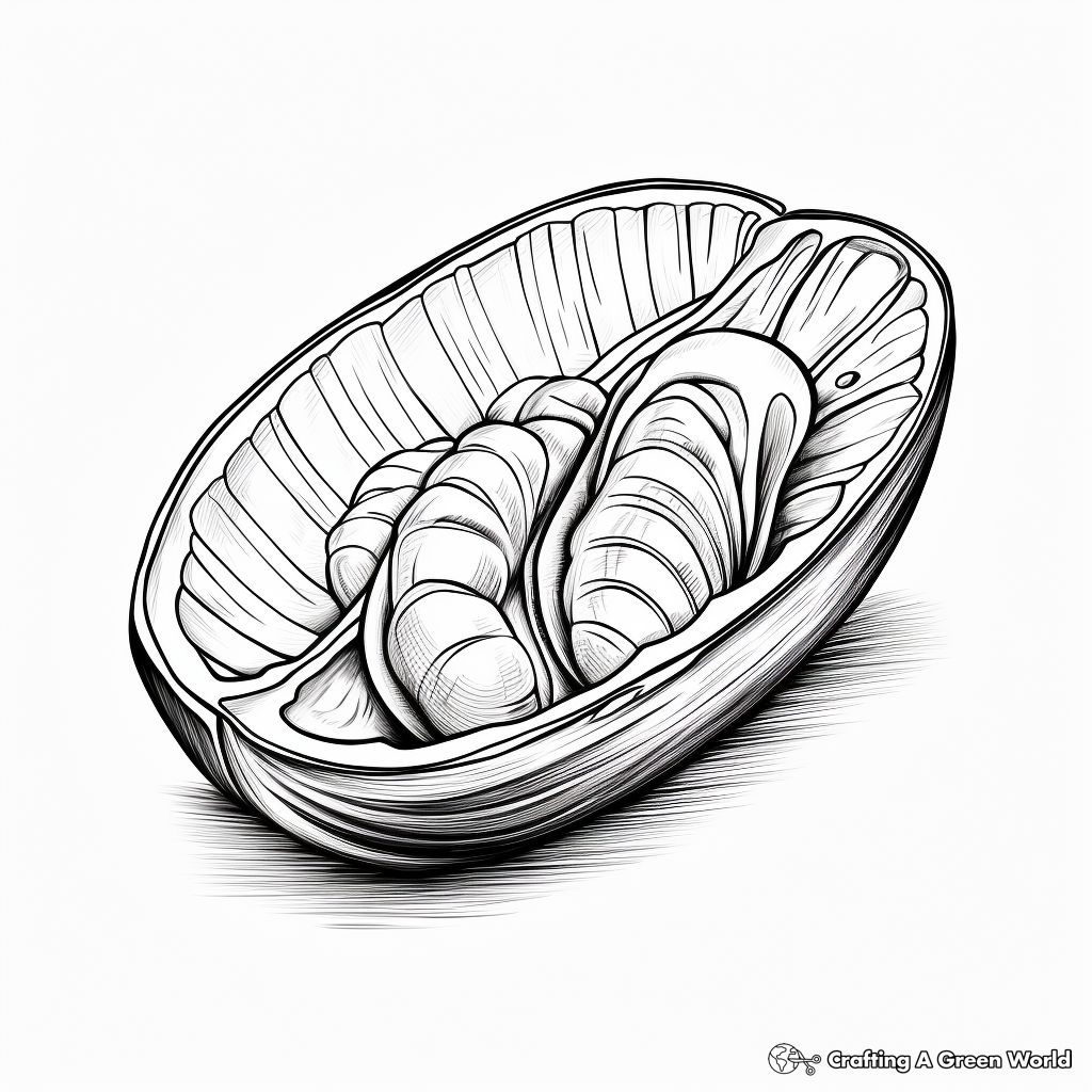 Realistic Pecan Shell Coloring Pages 3