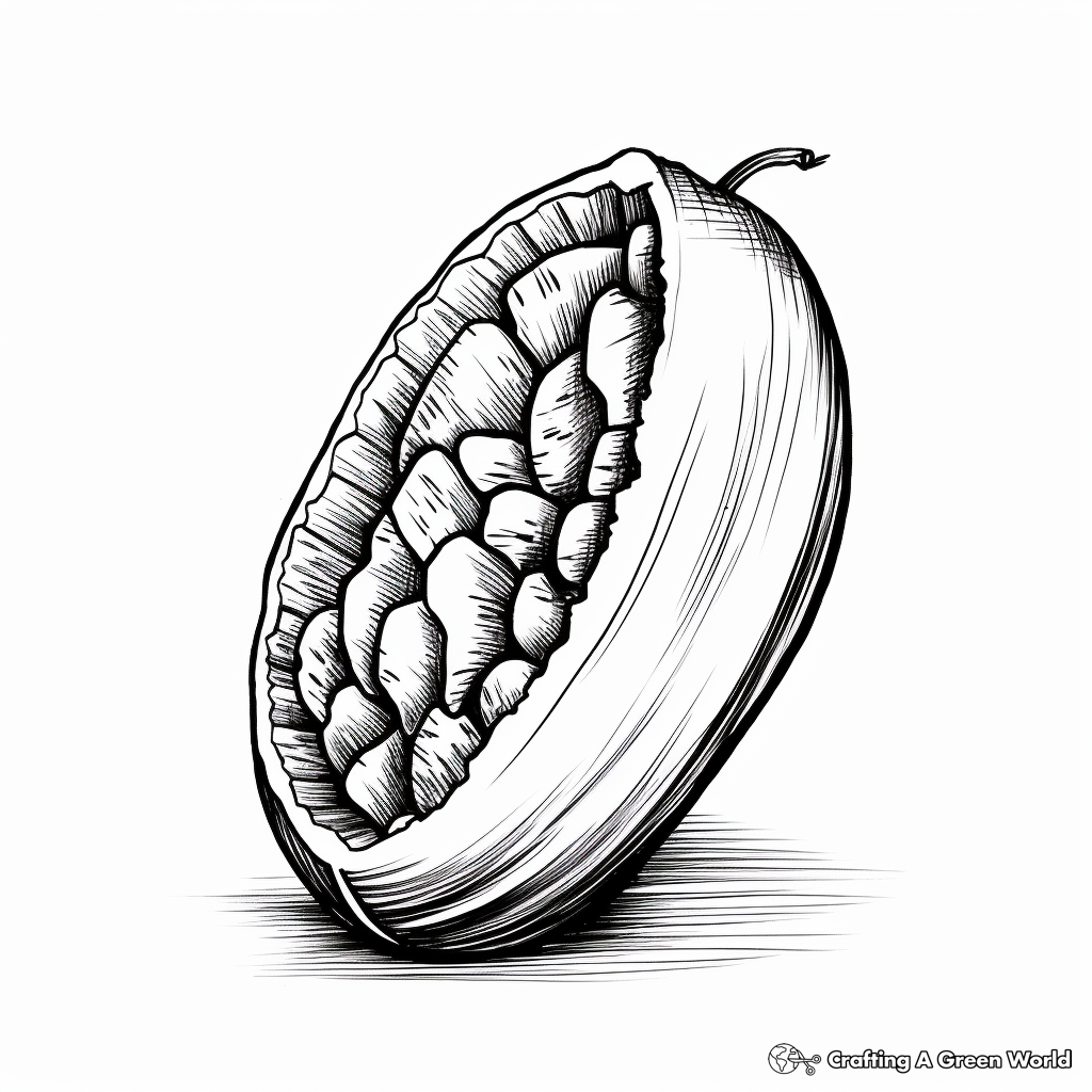 Realistic Pecan Shell Coloring Pages 4