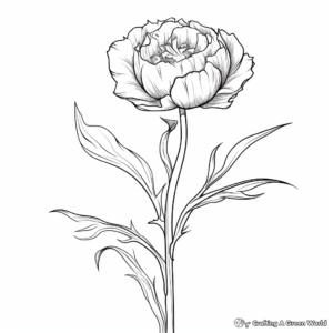 Realistic Peony Bud Coloring Pages 3