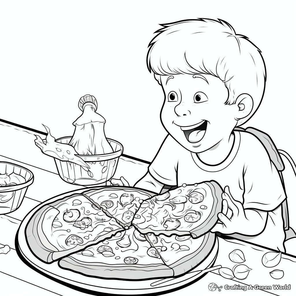 Realistic Pizza Coloring Pages for Food Lovers 1