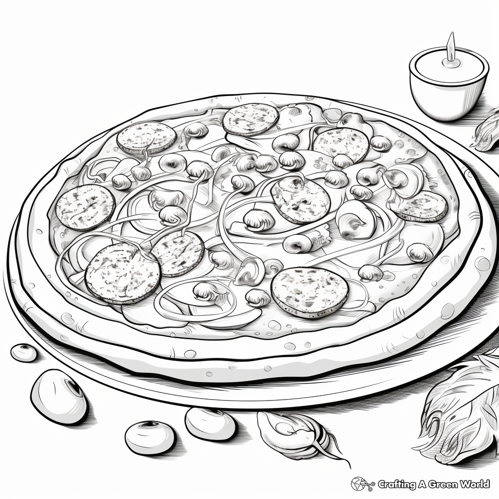 Realistic Pizza Coloring Pages for Food Lovers 2