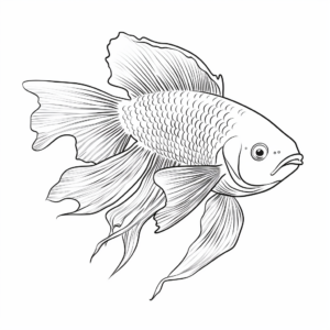 Realistic Plakat Betta Fish Coloring Pages 2