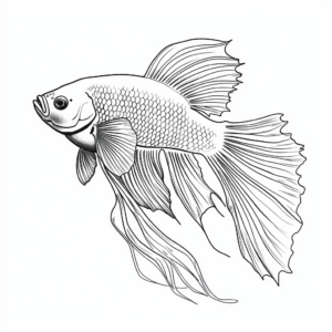 Realistic Plakat Betta Fish Coloring Pages 3