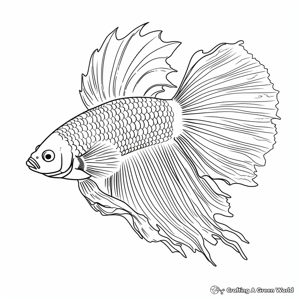 Realistic Plakat Betta Fish Coloring Pages 4