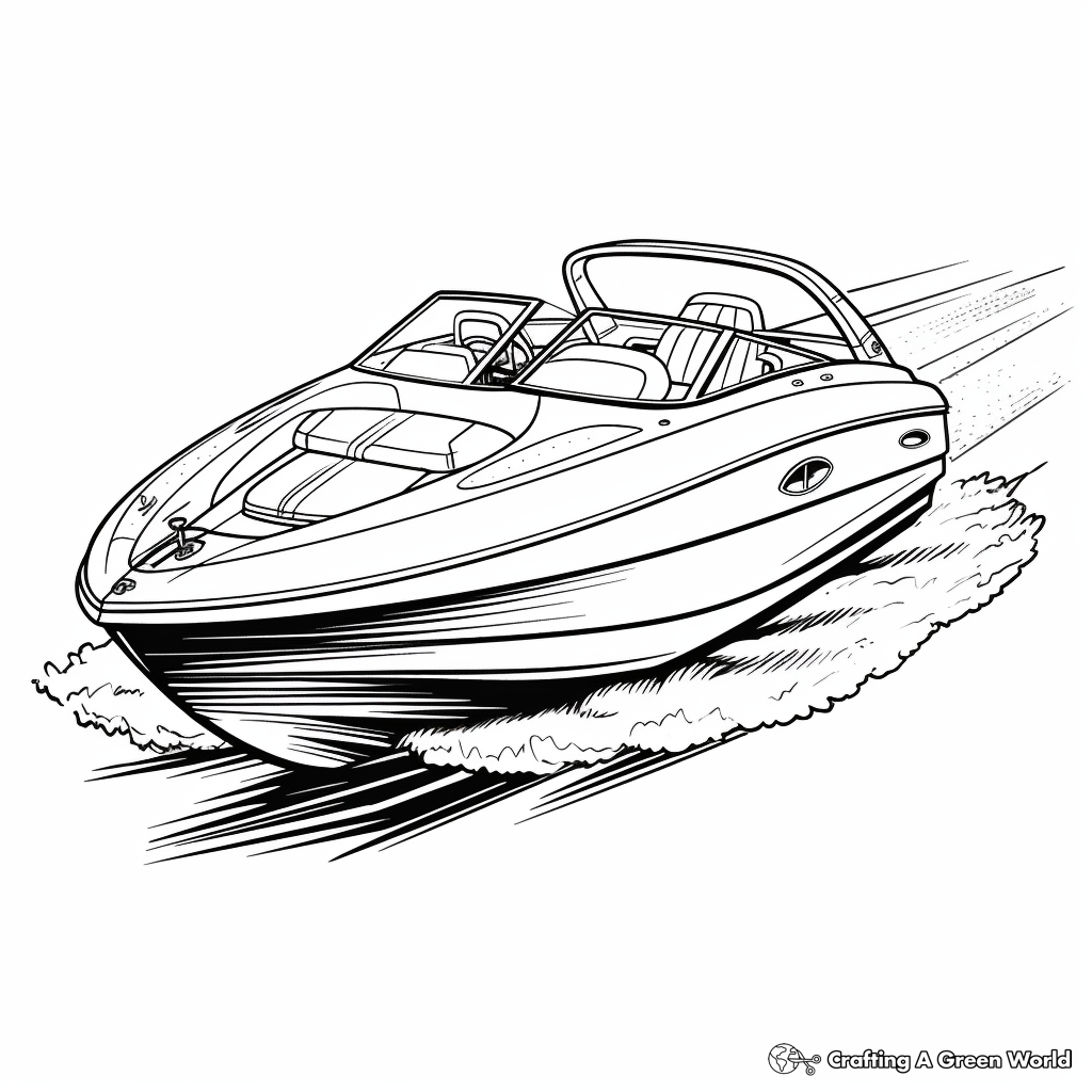 Realistic Powerboat Coloring Sheets 1