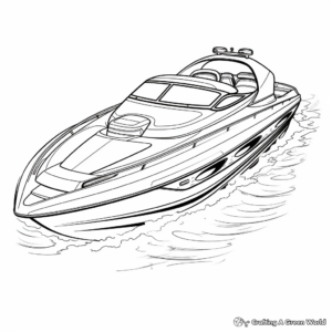 Realistic Powerboat Coloring Sheets 2