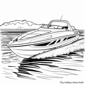 Realistic Powerboat Coloring Sheets 3