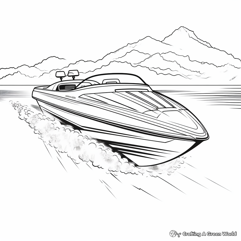 Realistic Powerboat Coloring Sheets 4