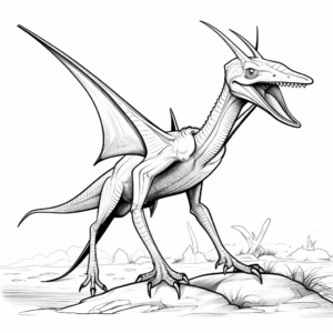 Realistic Pteranodon Coloring Pages 2
